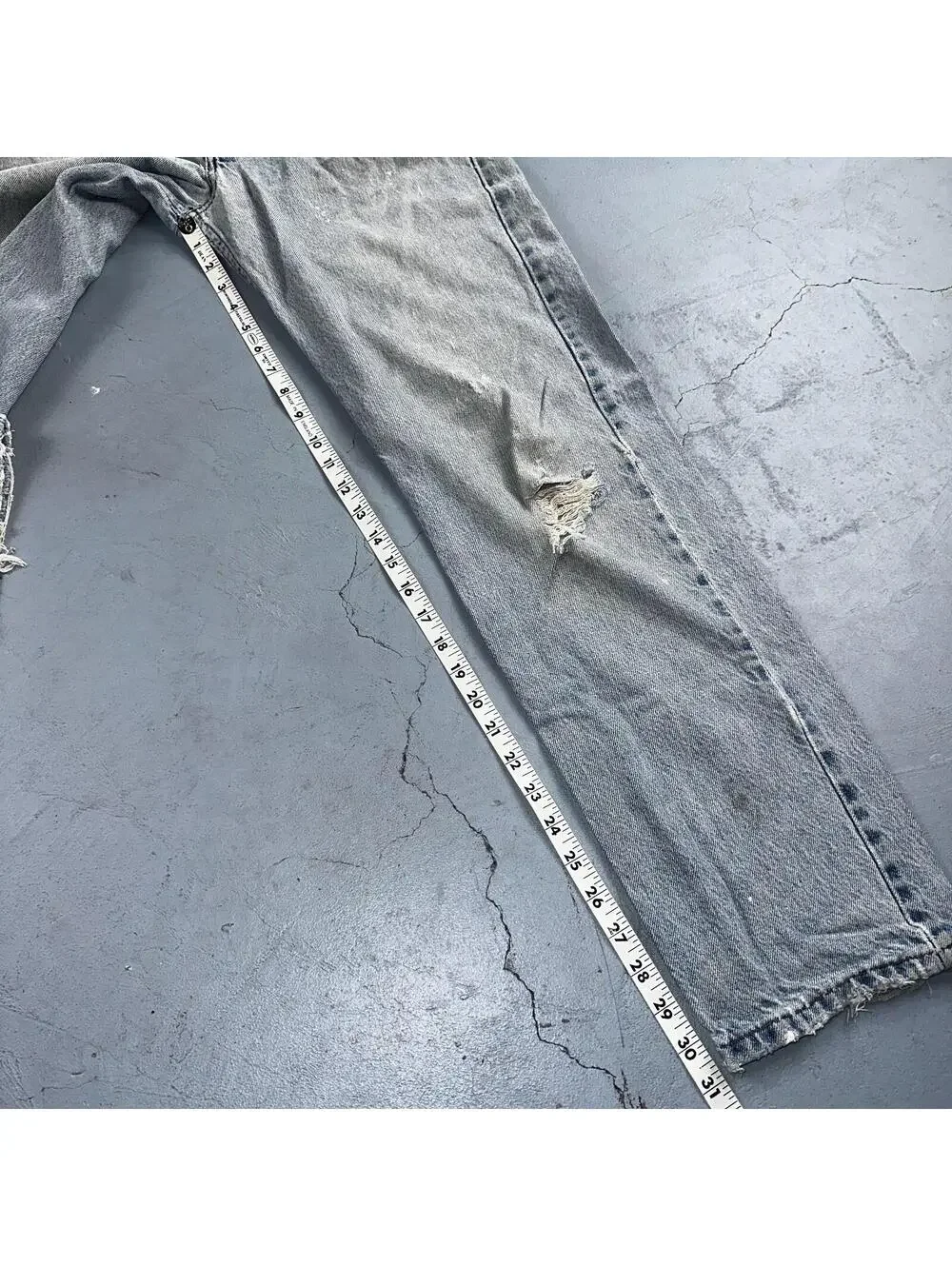Levis 505 Vintage 90s Orange Tab Jeans 36x32 Thrashed Light Wash 501 Act 33x31